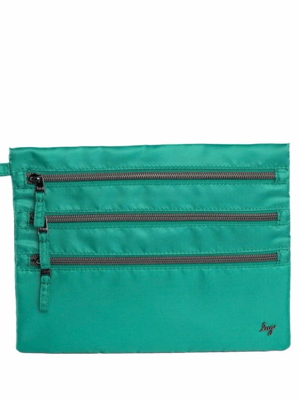 Lug Kickline Triple Zip Storage Pouch - Kelly Green NWT